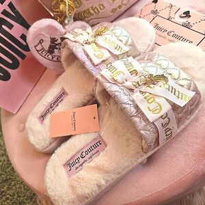Juicy Couture Pink Fur Slides